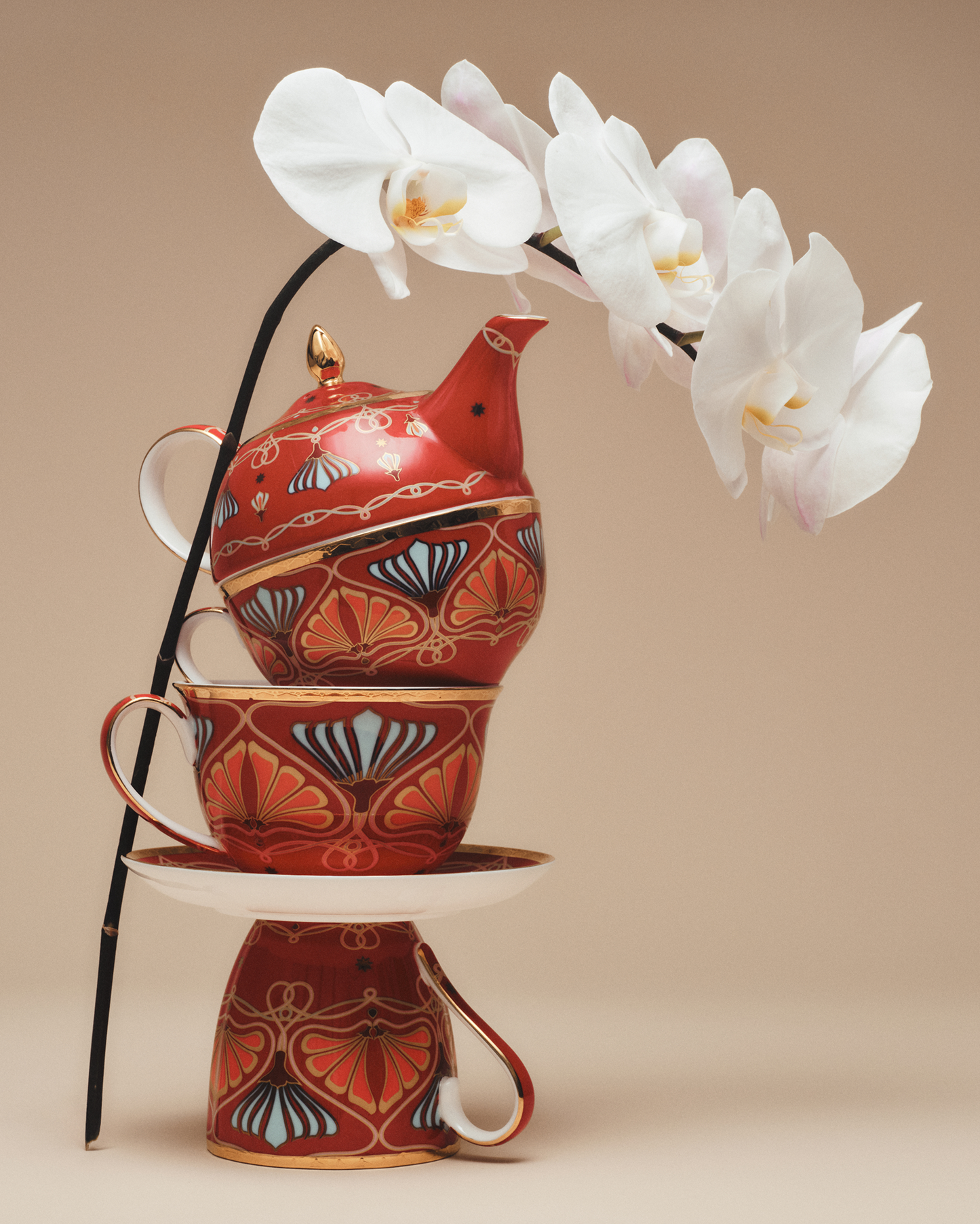 Toulouse Teacup Trio Red