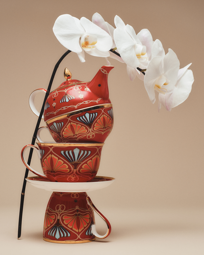 Toulouse Teacup Trio Red