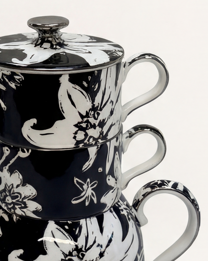 Floral Pop Tea For Two Black