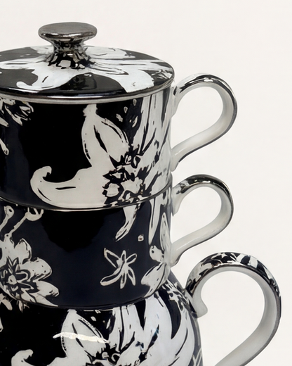 Floral Pop Tea For Two Black