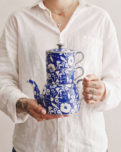 Floral Pop Tea For Two Blue