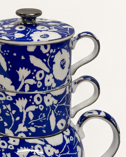 Floral Pop Tea For Two Blue