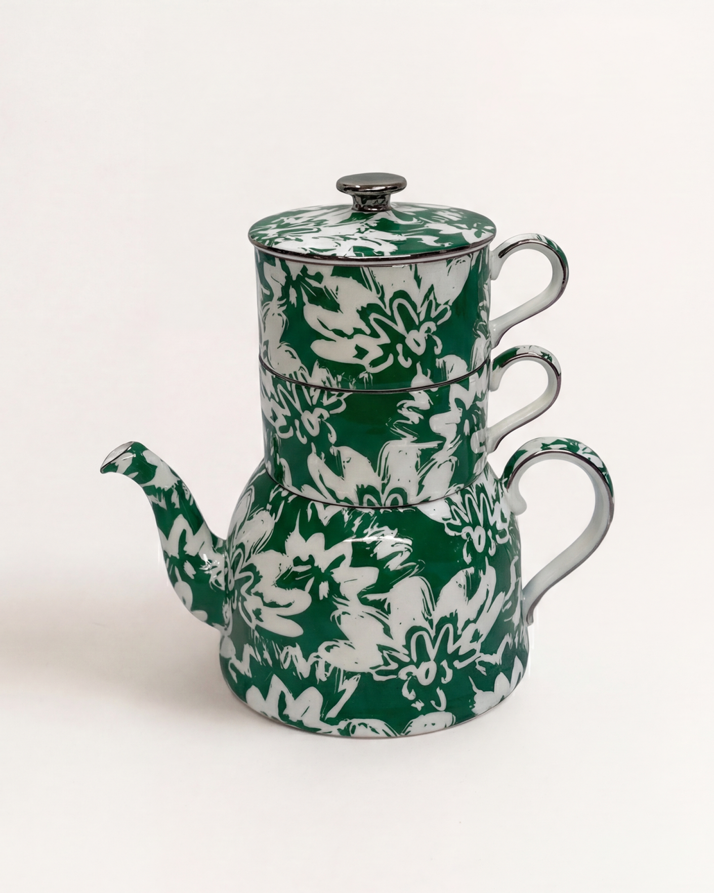 Floral Pop Tea For Two Green