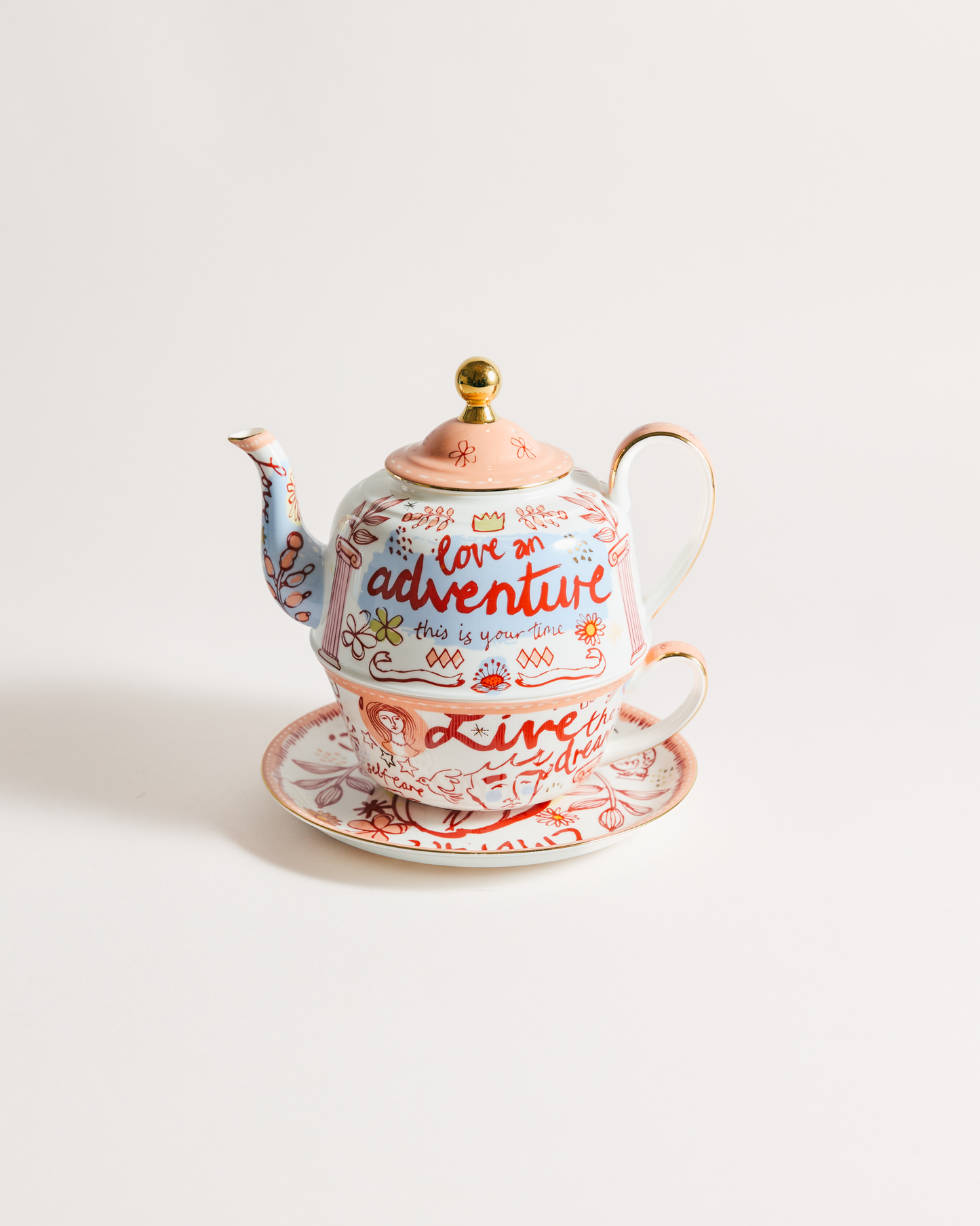 Well Well Well Burgundy Tea For One