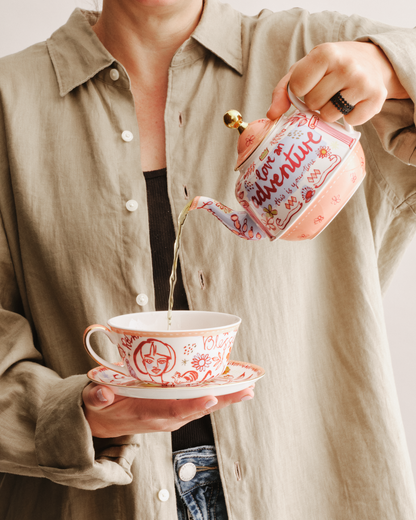 Well Well Well Burgundy Tea For One