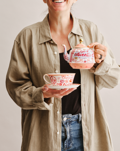 Well Well Well Burgundy Tea For One