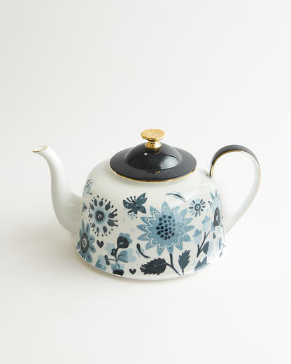 Stardust Bloom Tall Blue Teapot