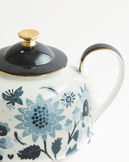 Stardust Bloom Tall Blue Teapot