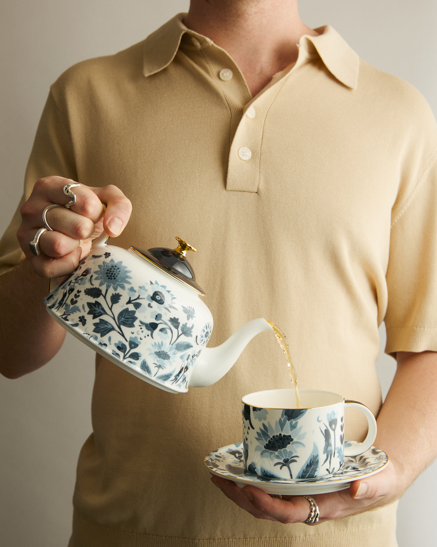 Stardust Bloom Small Blue Teapot