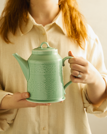Retroglaze Sage Teapot