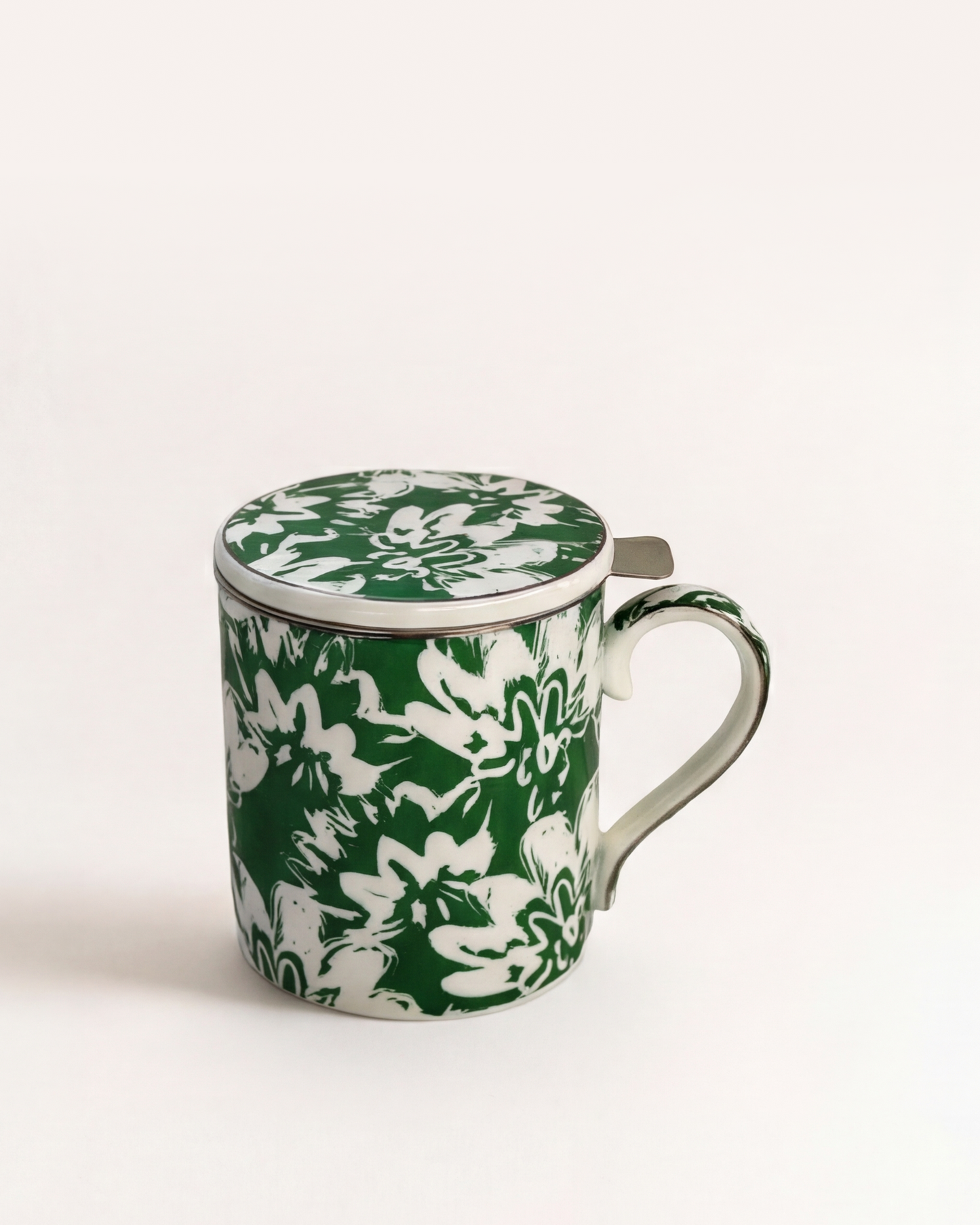 Floral Pop Mug With Infuser Green