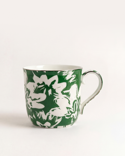 Floral Pop Pretty Mug Green