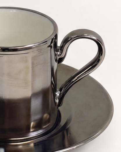 Moroccan Muse Cup & Saucer Matte Silver