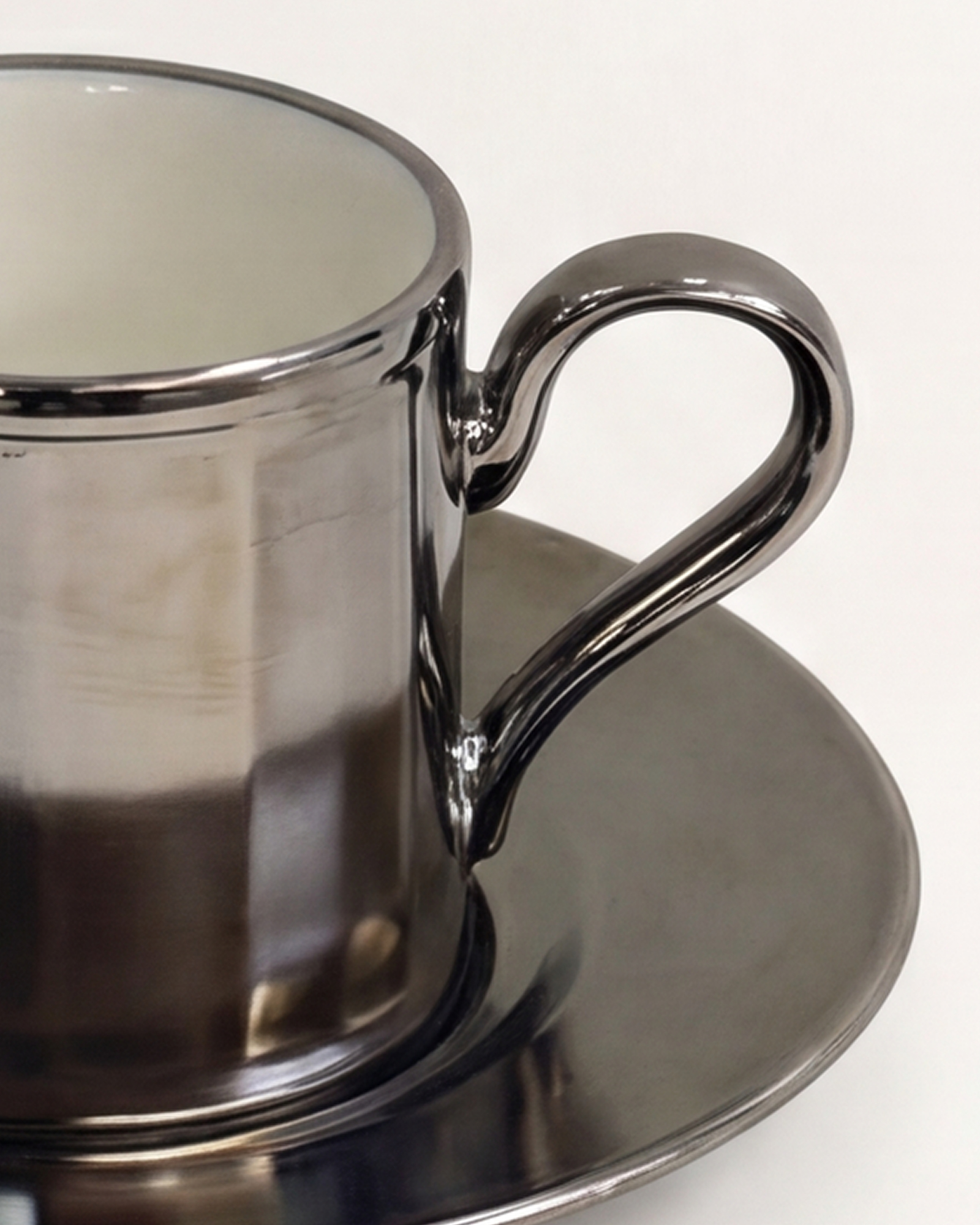 Moroccan Muse Cup & Saucer Matte Silver