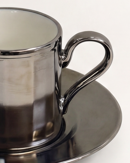 Moroccan Muse Cup & Saucer Matte Silver