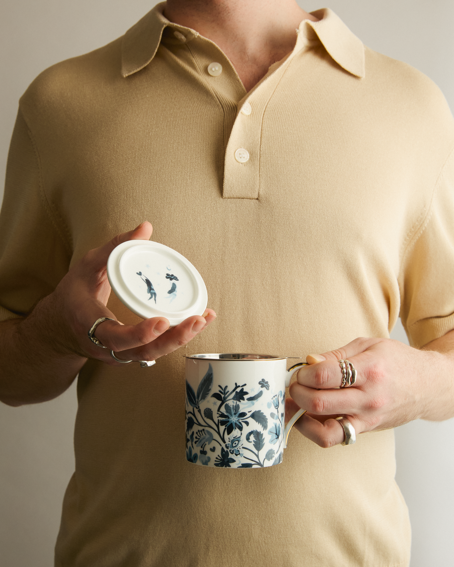 Stardust Bloom Blue Mug With Infuser