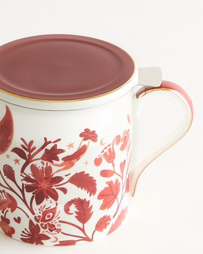 Stardust Bloom Red Mug With Infuser
