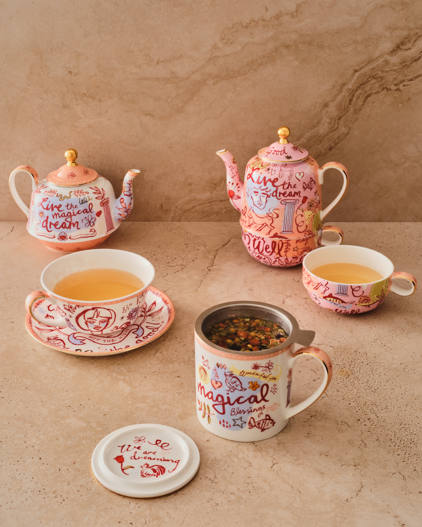 Well Well Well Burgundy Mug with Infuser