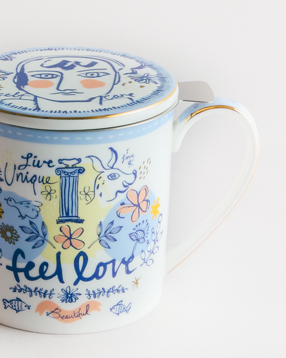 Well Well Well Multicolour Mug with Infuser