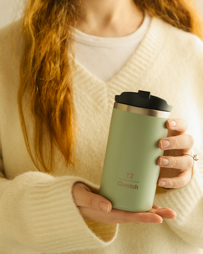 T2 x Qwetch Travel Mug Green