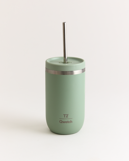 T2 X Qwetch Matcha To Go Flask Green