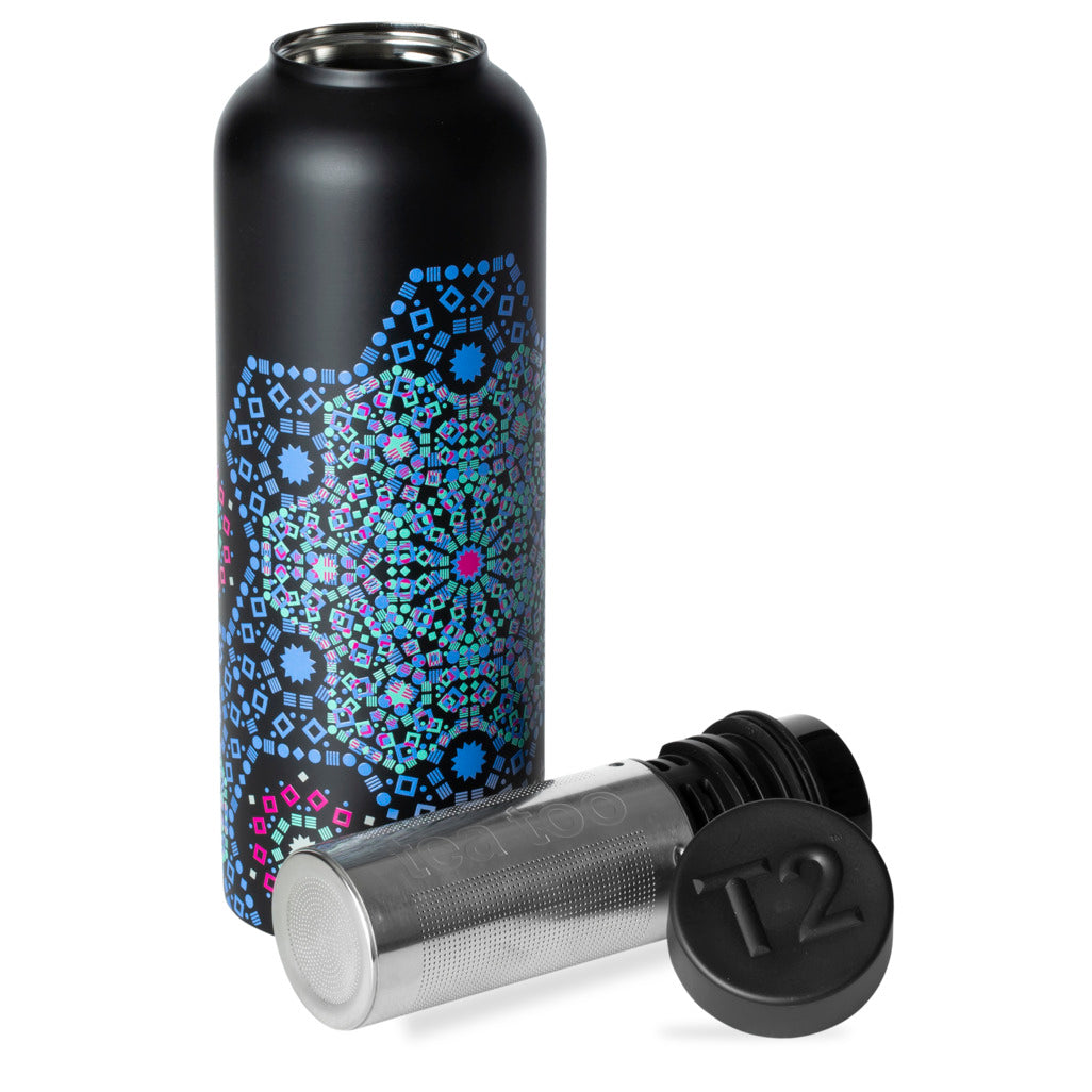 T2 Stainless Steel Flask Moroccan Tealeidoscope Black