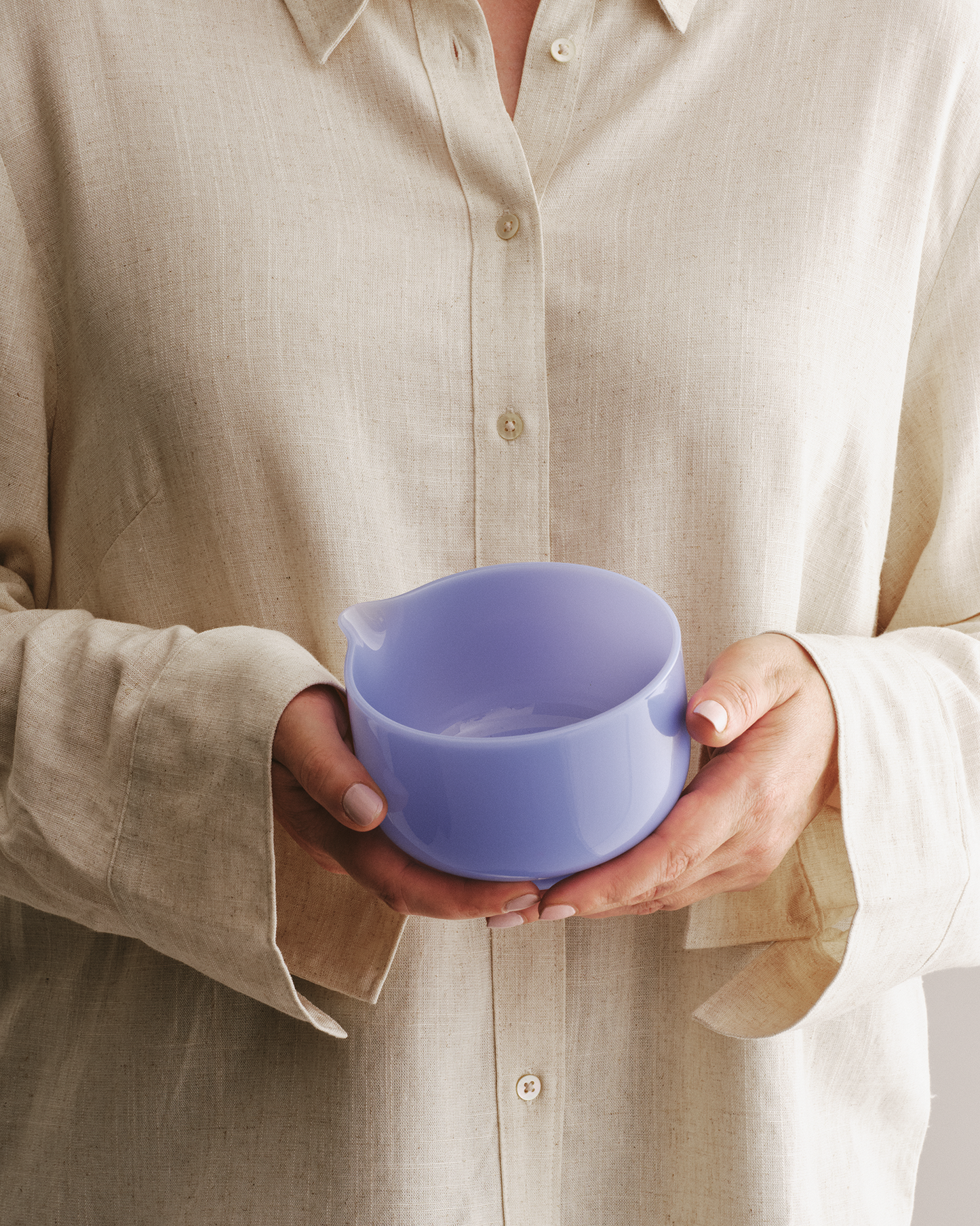 Milk Glass Matcha Bowl Sky