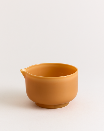 Milk Glass Matcha Bowl Mustard
