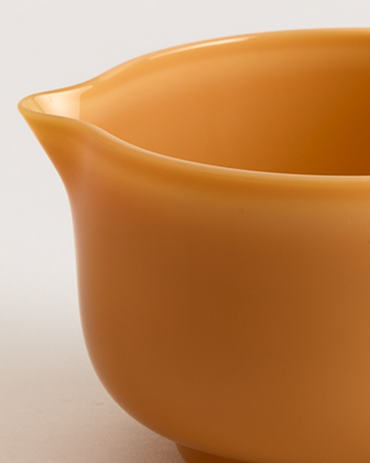 Milk Glass Matcha Bowl Mustard