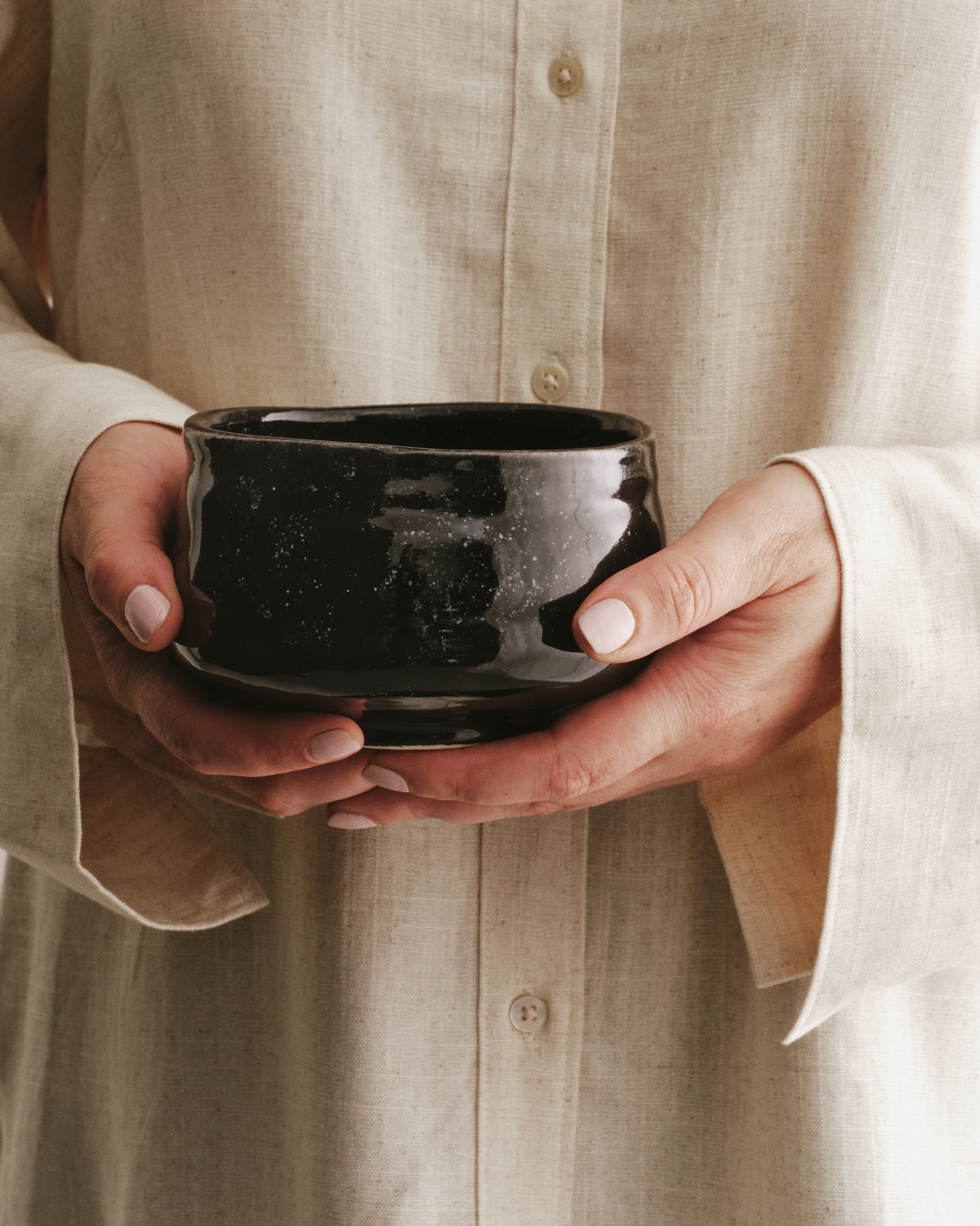 Glazed & Amazed Chawan Matcha Bowl - Black