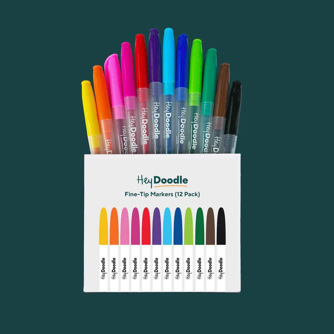 Hey Doodle Fine Tip Markers Set of 12 Travel Toys Art and craft for kids Retired 3yrs+