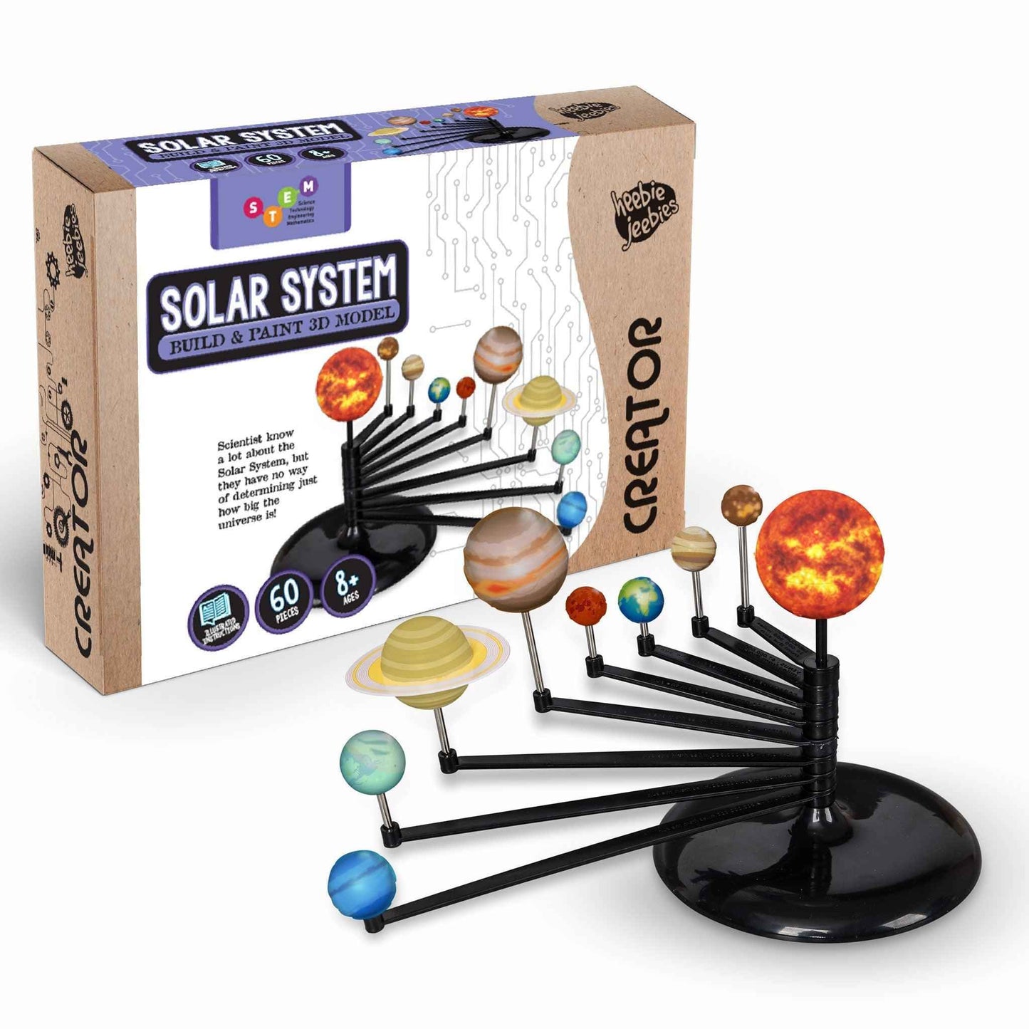 Heebie Jeebies Solar System Creator 3D Build Art and craft for kids Early Science STEM Toys 8yrs+