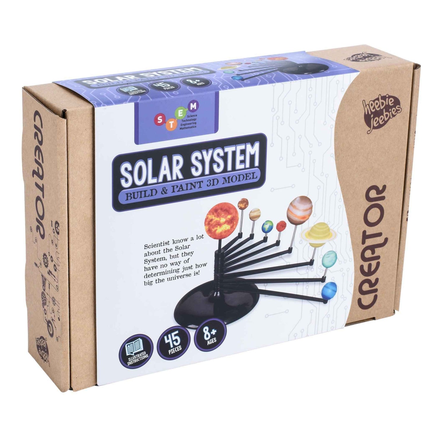 Heebie Jeebies Solar System Creator 3D Build Art and craft for kids Early Science STEM Toys 8yrs+