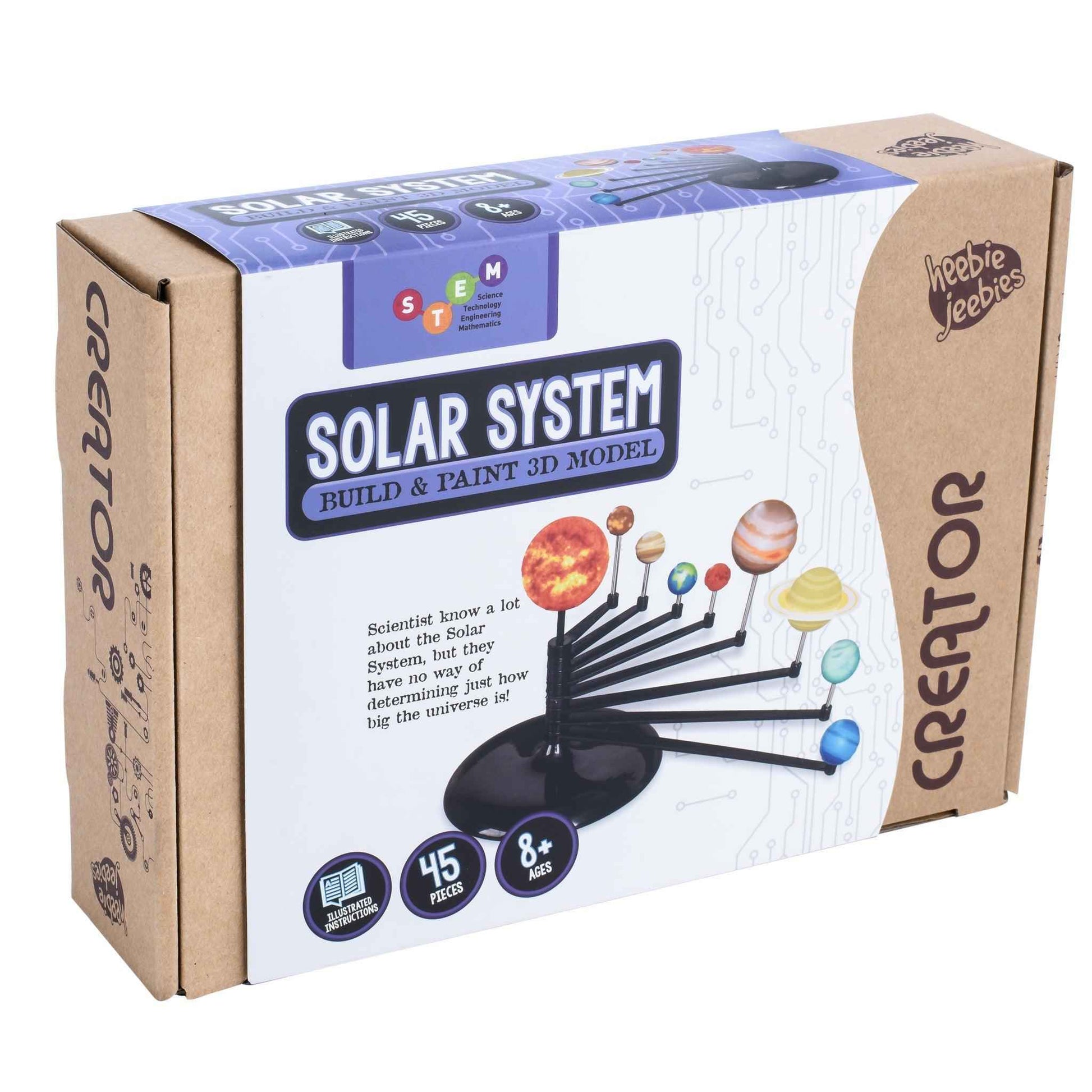 Heebie Jeebies Solar System Creator 3D Build Art and craft for kids Early Science STEM Toys 8yrs+