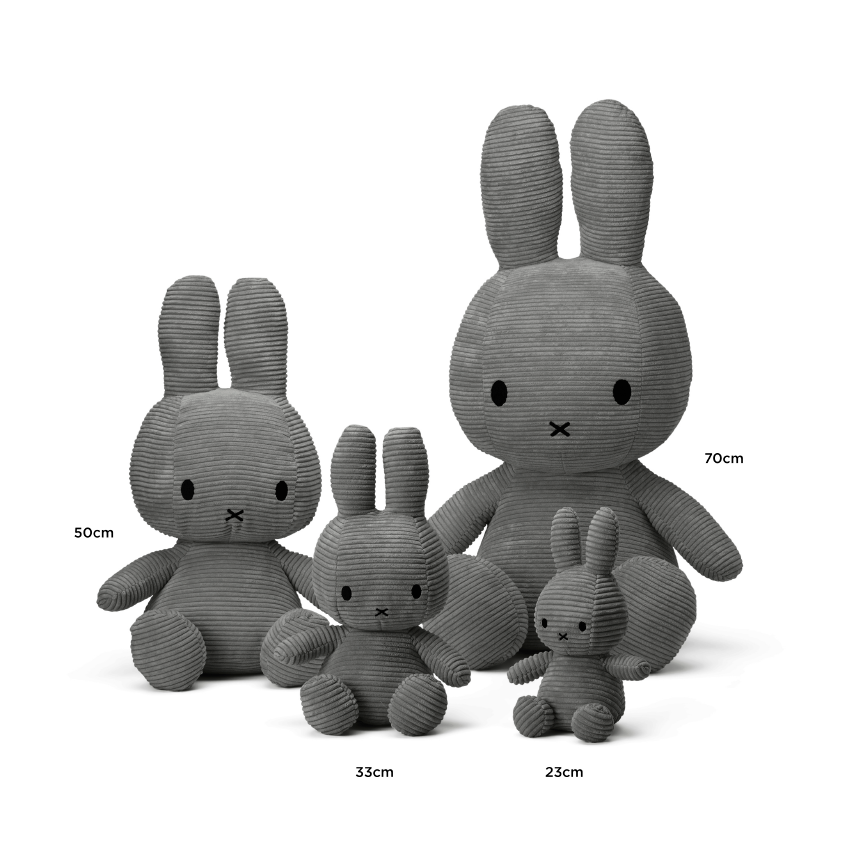 Miffy & Friends Miffy (ECO) Corduroy Grey 33cm