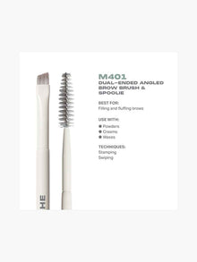 M401 Dual-Ended Angled Brow Brush & Spoolie