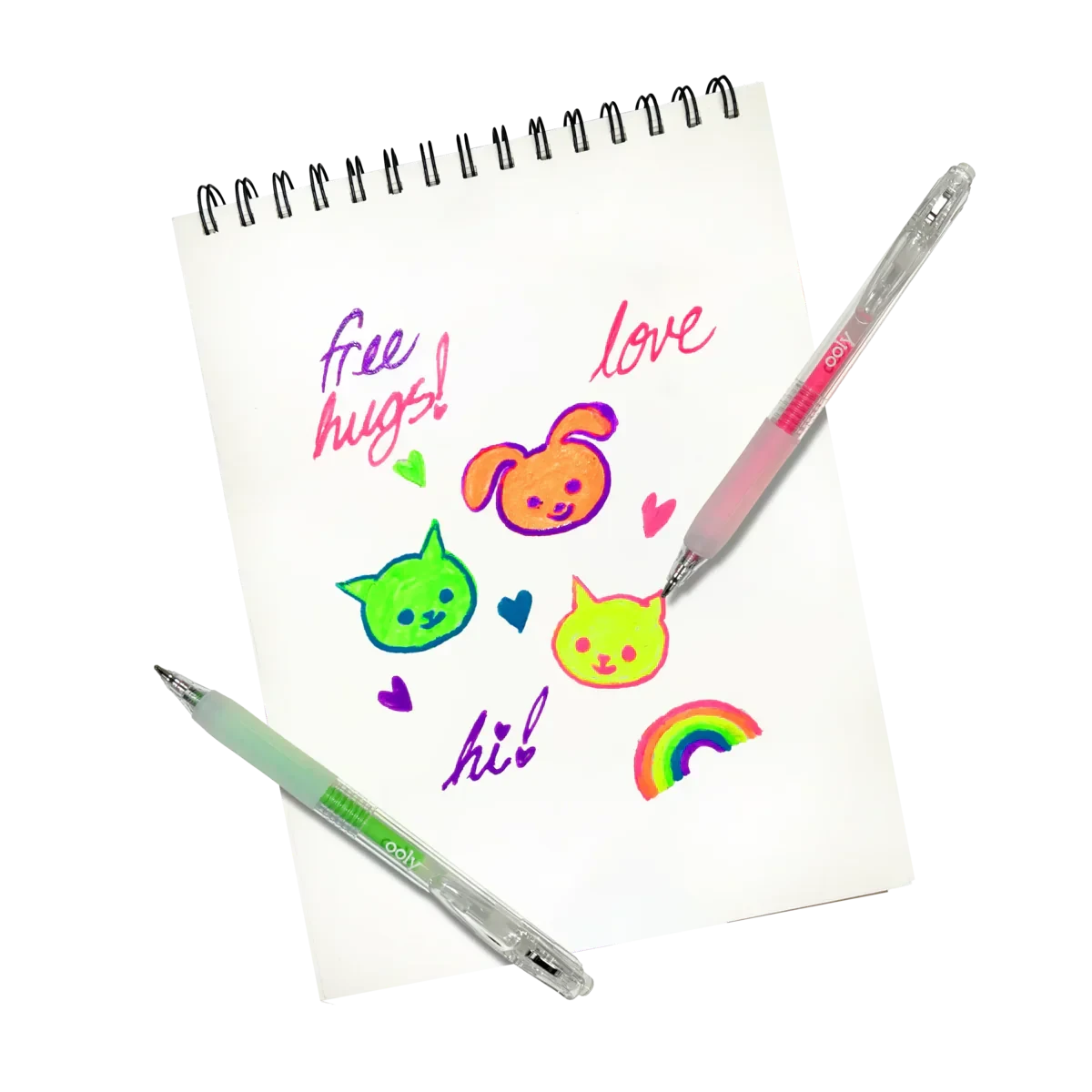 Ooly Jelly Gloss Neon Multi-Surface Gel Pens 6 Colours Stationary Art and Craft for Kids 8yrs+