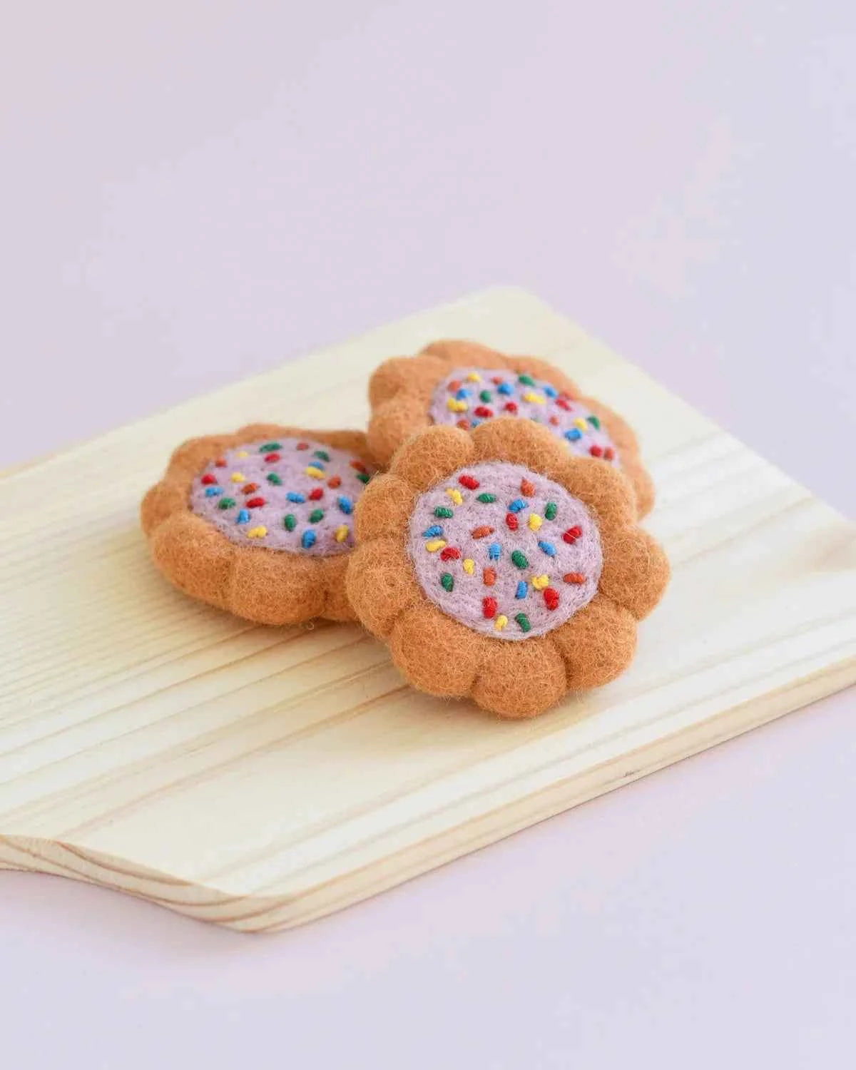 Tara Treasures Felt 100s and 1000s Biscuits Set of 3 Play Food Pretend and Imaginative Play Kitchen 3yrs+