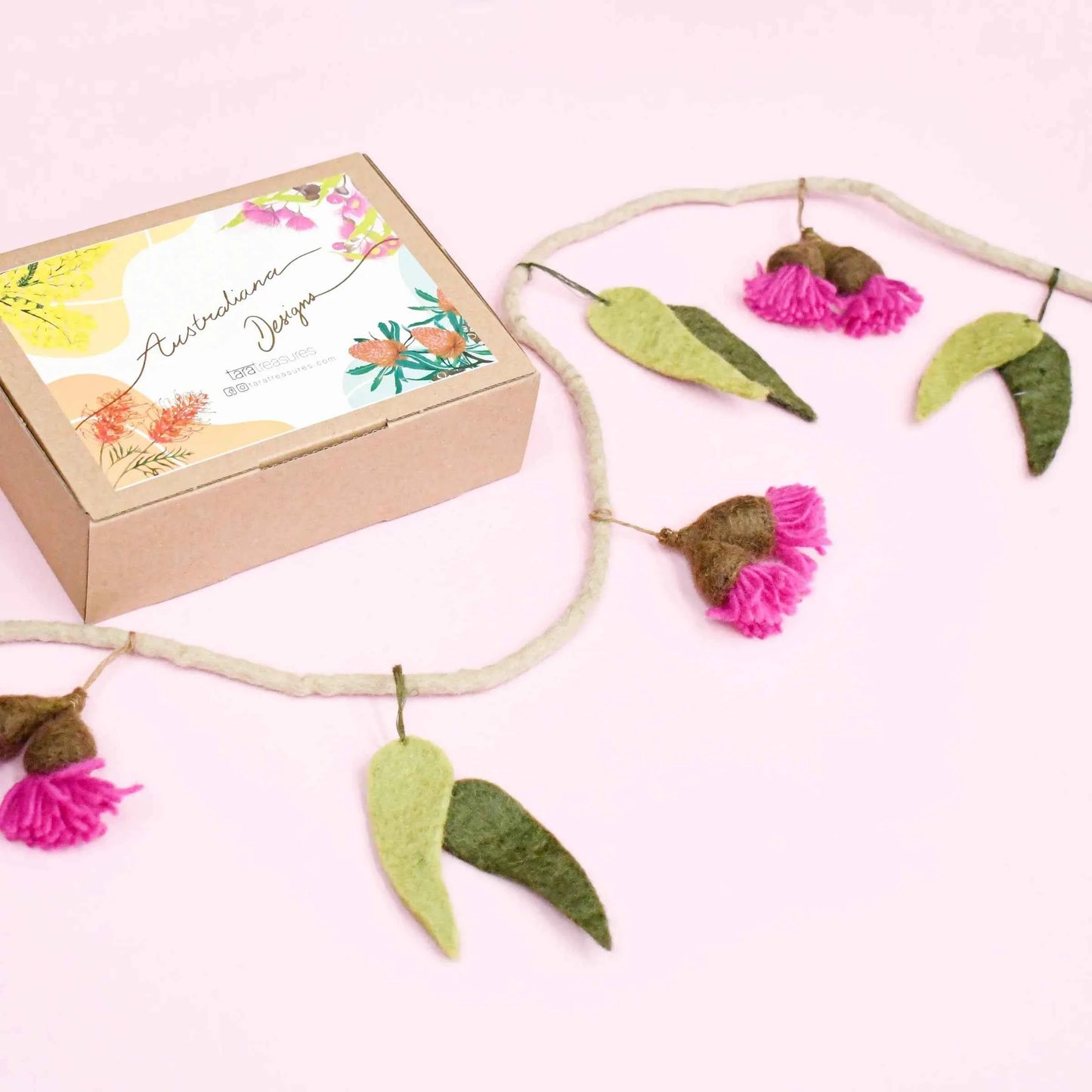 Tara Treasures Felt Eucalyptus and Gum Blossoms Australian Garland Baby Toys Baby Gift Ideas