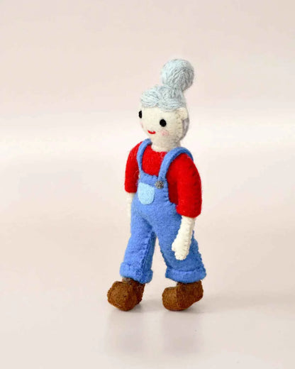 Tara Treasures Felt Female Farmer Old Macdonald Farmer Toy Little Woolly Vision Pretend & Imaginative Play Toy Felt Figure 3yrs+