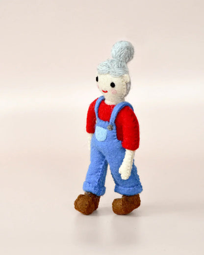 Tara Treasures Felt Female Farmer Old Macdonald Farmer Toy Little Woolly Vision Pretend & Imaginative Play Toy Felt Figure 3yrs+