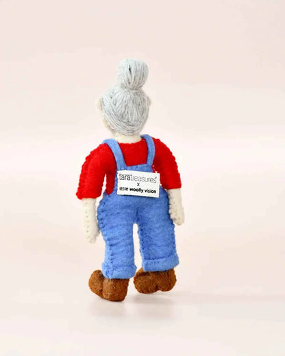 Tara Treasures Felt Female Farmer Old Macdonald Farmer Toy Little Woolly Vision Pretend & Imaginative Play Toy Felt Figure 3yrs+