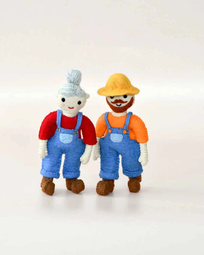 Tara Treasures Felt Female Farmer Old Macdonald Farmer Toy Little Woolly Vision Pretend & Imaginative Play Toy Felt Figure 3yrs+
