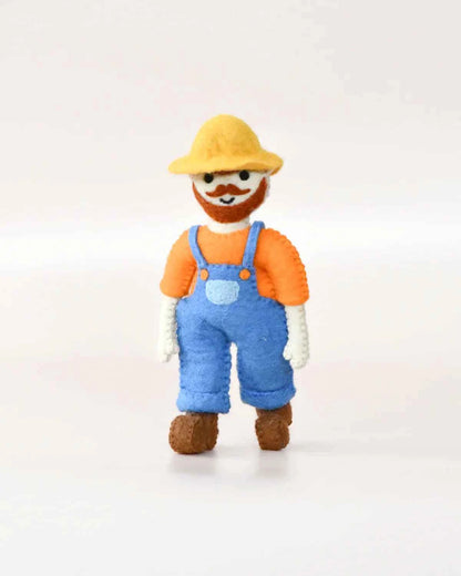 Tara Treasures Felt Male Farmer Old Macdonald Farm Toys Little Woolly Vision Pretend & Imaginative Play Toy Felt Figure 3yrs+