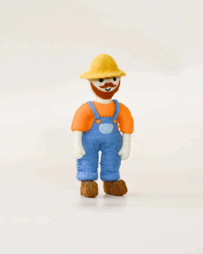 Tara Treasures Felt Male Farmer Old Macdonald Farm Toys Little Woolly Vision Pretend & Imaginative Play Toy Felt Figure 3yrs+