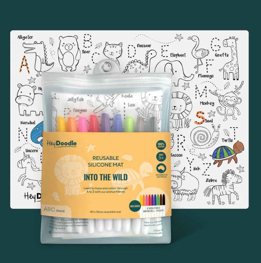 Hey Doodle ABC Into the Wild Travel Art and craft for kids Travel Toys Wild Animals Early Literacy Motor Skills Best Seller Most Loved in Store 3yrs+