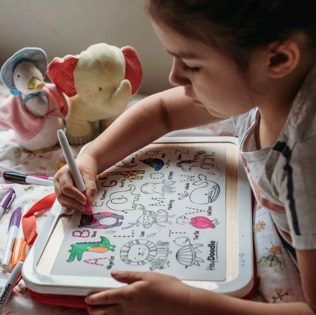 Hey Doodle ABC MiniMats Into the Wild Art and craft for kids Travel Toy Wild Animals Early Literacy Best Seller Most Loved in Store 3yrs+