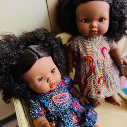Aboriginal Baby Doll Fully Dressed in 3 designs First Nation Resources by Mini Colettos Zaara 34cm Pretend and Imaginary play Toy gift idea for 3yrs+