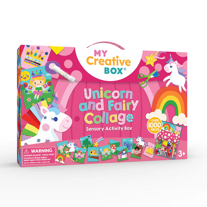 My Creative Box Unicorn and Fairy Collage Sensory Activity Box Art and Craft for Kids Unicorn Toys Fairy Unicorn and Castle Theme 3yrs+
