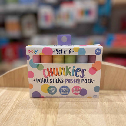 Ooly Chunkies Paint Sticks Set of 6 Pastel Stationary Art and craft for kids 3yrs+